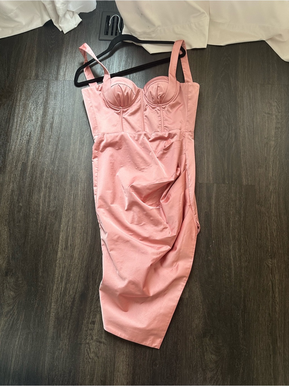 Lavish Alice Blush Pink Bustier Midi Dress